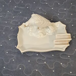 Gold Castle Cermaic gold trim with bird ashtray